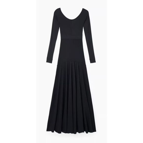 VICTORIA BECKHAM Boat-Neck Fit-&-Flare Maxi Dress in Black NWT Size UK 10/US 6 - Picture 1 of 9